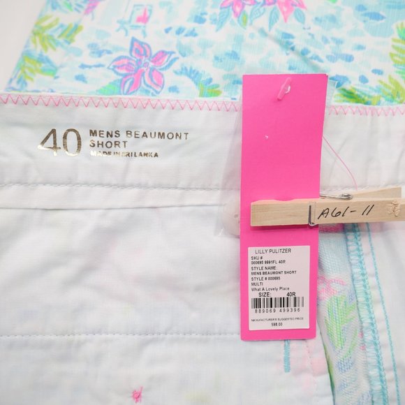 Lilly Pulitzer Beaumont Golf Shorts Mens Size 40 Loudmouth Print - Picture 6 of 6